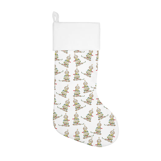 Festive Cream Doodle Christmas Stocking | Goldendoodle Pet Stockings, Labradoodle Holiday Stocking