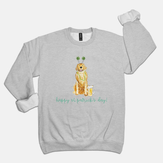 Lucky St. Patrick's Day Golden Retriever Sweatshirt Gildan