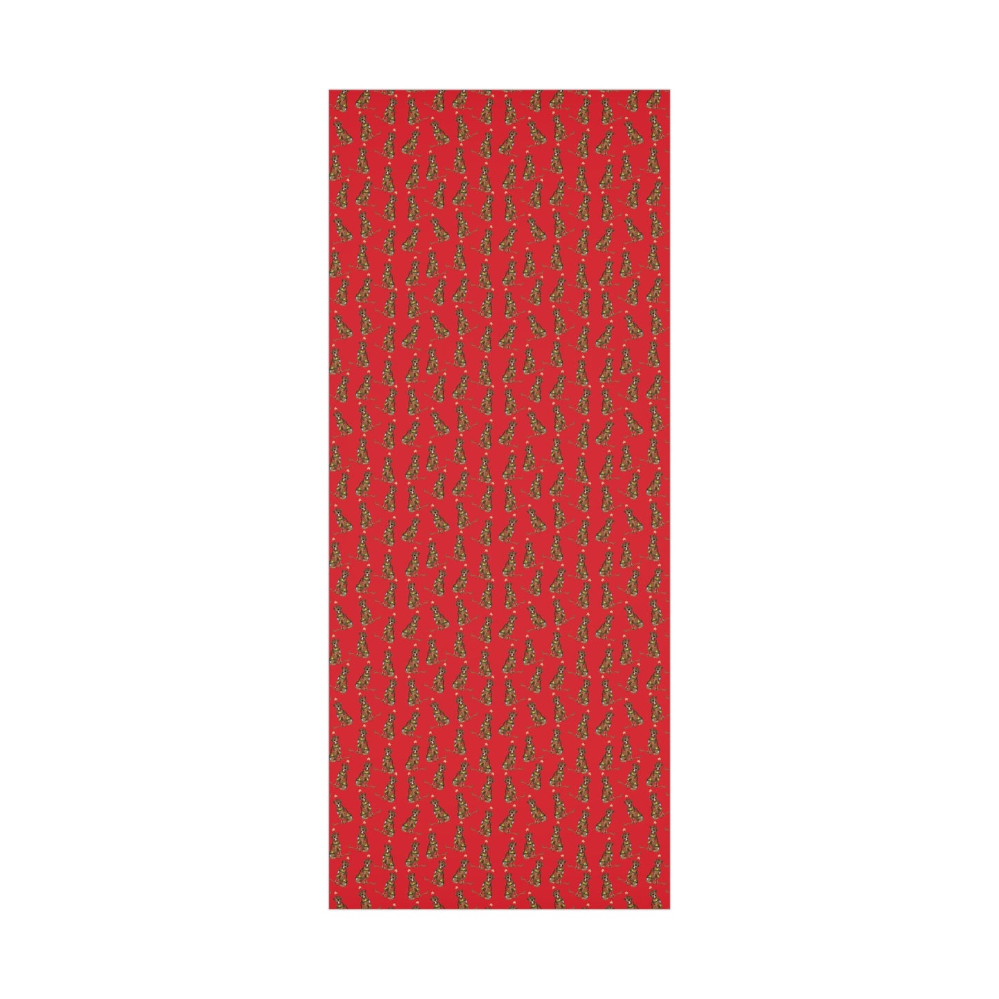Festive Christmas Chocolate Lab Gift Wrap - Red