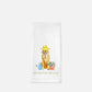 Spring Flower Power Golden Retriever Tea Towel