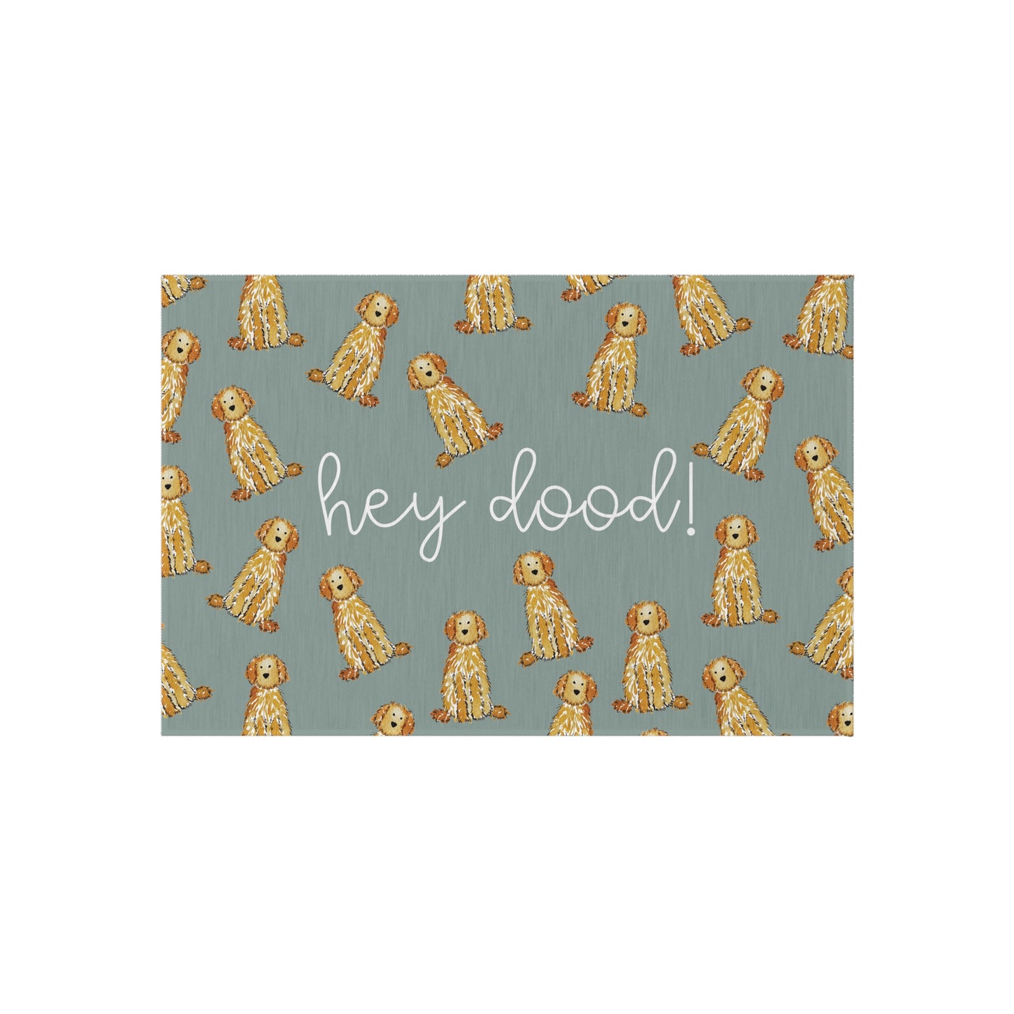 Hey Dood Apricot Goldendoodle Welcome Mat | Agave