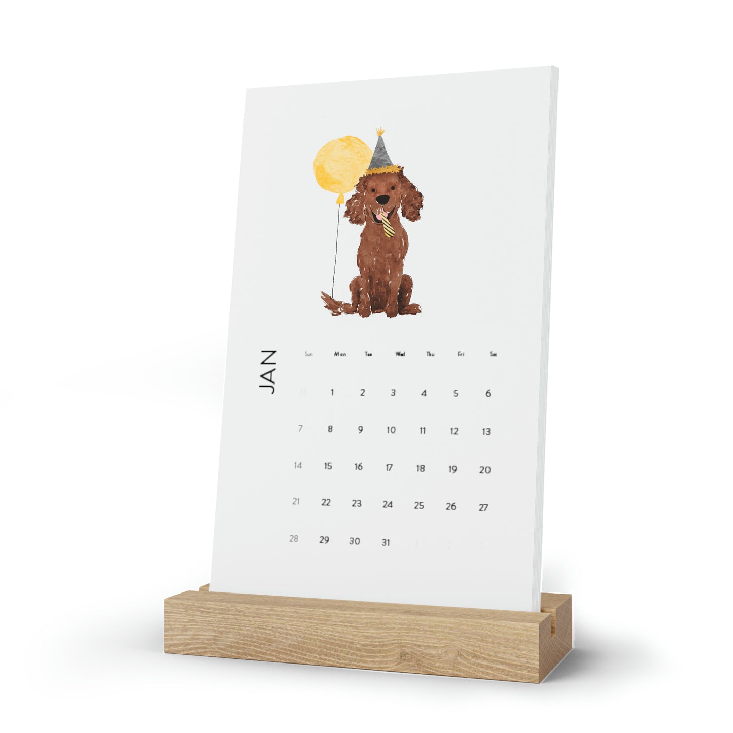 Solid Brown Spaniel 2024 Calendar