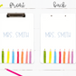 Colored Pencils Personalized Clipboard