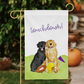 Outdoor fall football garden flag perfect for dog lovers and sports fans.