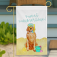 Sandy Summer Golden Retriever Garden Flag | Custom Summer Golden Retriever Garden Flag