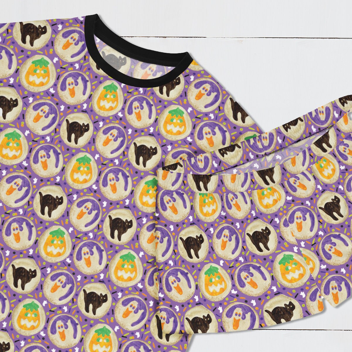 Halloween Spooky Cookie Women's Short Pajama Set