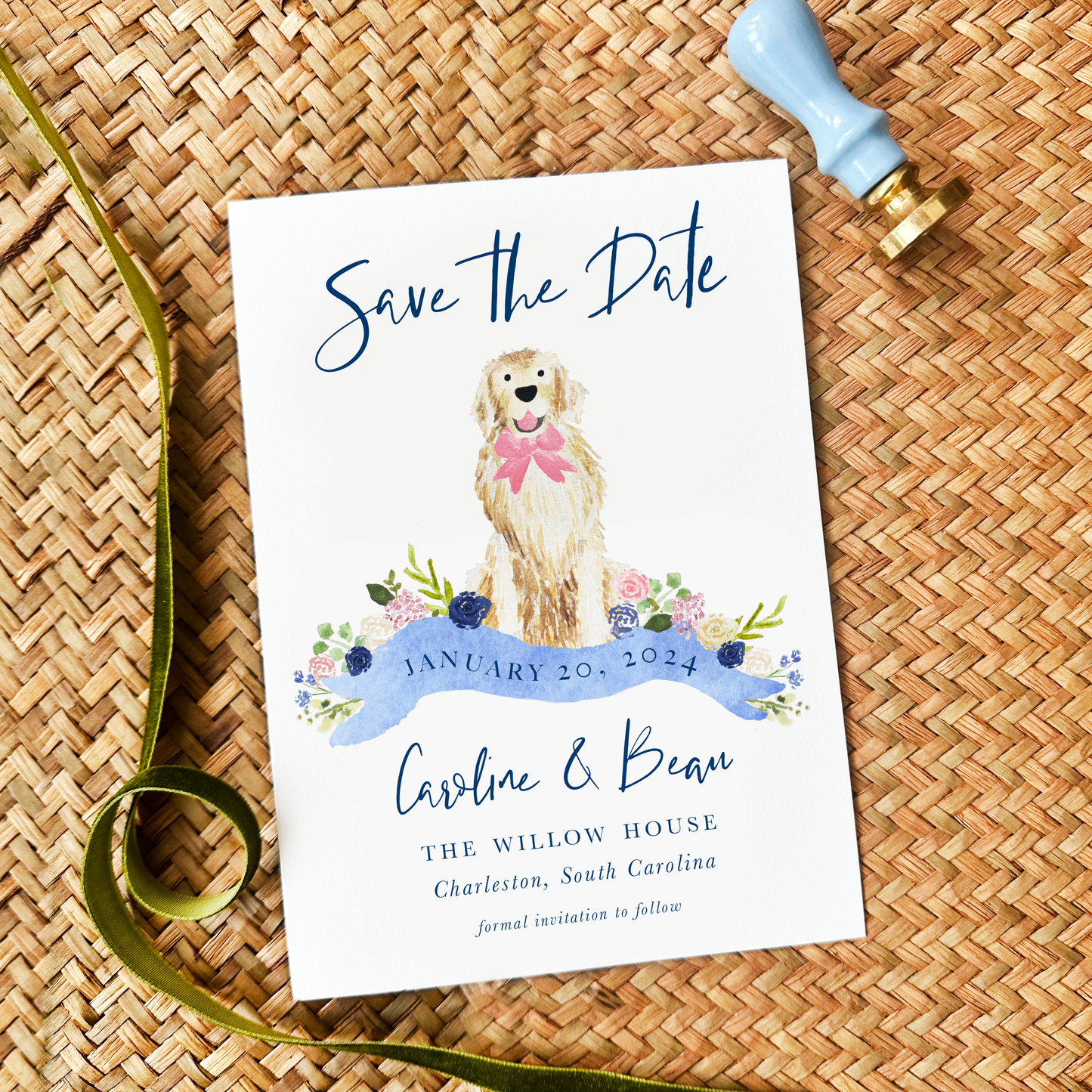 Custom Hand Painted Pet Save the Dates