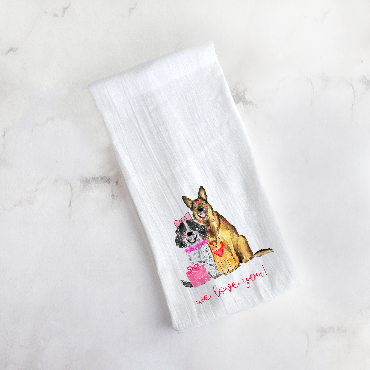 Lovey Valentines Day Mix and Match Pet Tea Towel