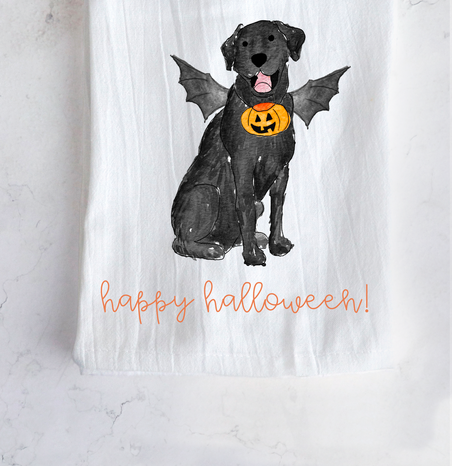 Spooky Halloween Lab Tea Towel
