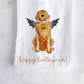 Spooky Halloween Golden Retriever Tea Towel