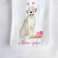 Lovey Dovey Valentine Lab Tea Towel