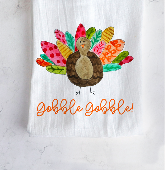 Thanksgiving Gobble Turkey Tea Towel