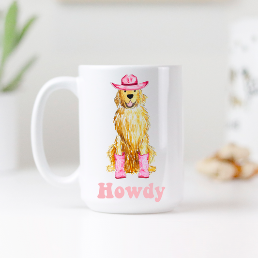 Howdy Cowgirl Golden Retriever Mug