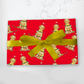 Festive Christmas Apricot Doodle Gift Wrap - Red