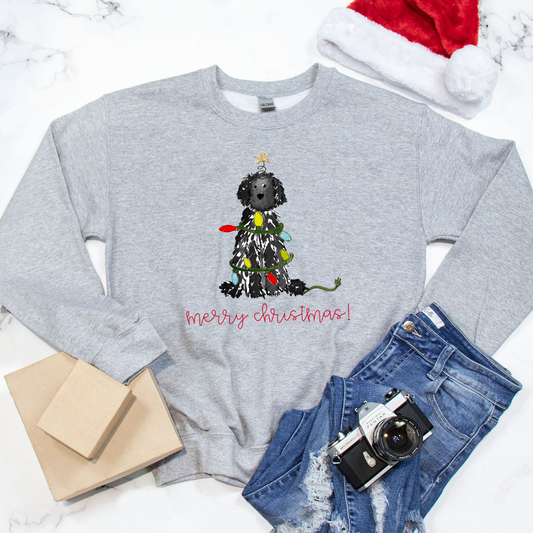Festive Christmas Black Doodle Gildan Sweatshirt