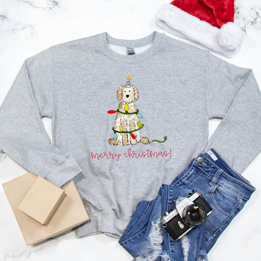 Festive Christmas Cream Doodle Gildan Sweatshirt