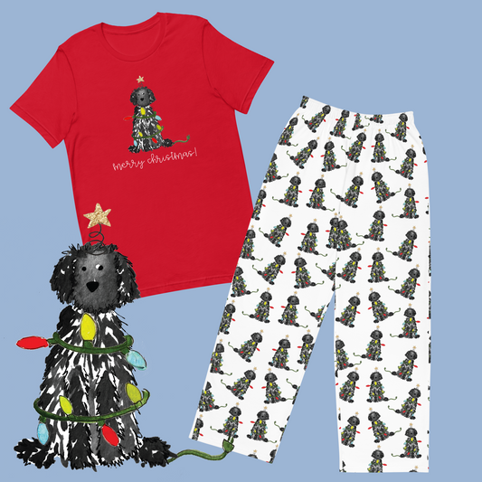 Festive Christmas Black Doodle Pajama Bundle
