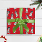 Festive Christmas Black Parti Spaniel Gift Wrap - Red