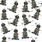Festive Christmas Black Doodle Pajama Bundle