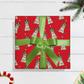 Festive Christmas Brown Parti Spaniel Gift Wrap - Red