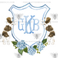Personalized Watercolor Hydrangea Spaniel Crest Garden Flag