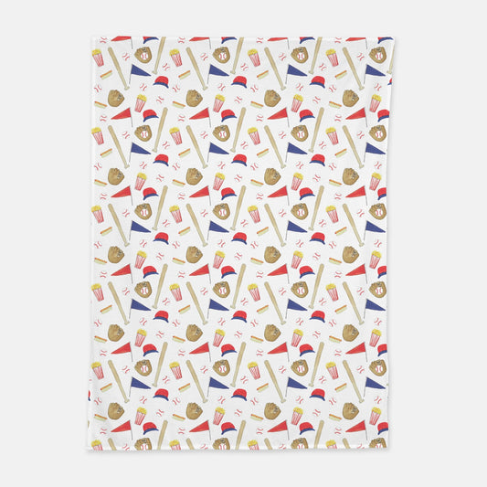 Baseball Ball Park Pattern Swaddle Blanket