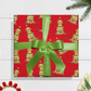 Festive Christmas Apricot Doodle Gift Wrap - Red