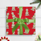 Festive Christmas Cream Doodle Gift Wrap - Red