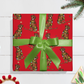 Festive Christmas Chocolate Lab Gift Wrap - Red