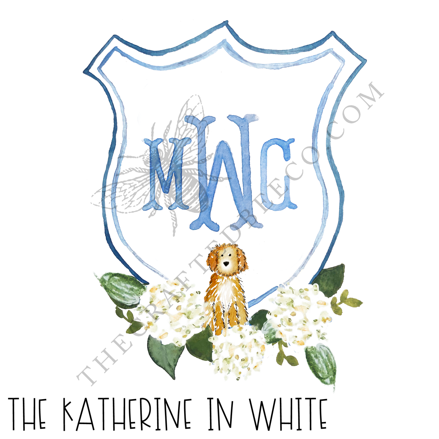 The Katherine in White Semi-Custom Crest Digital Files