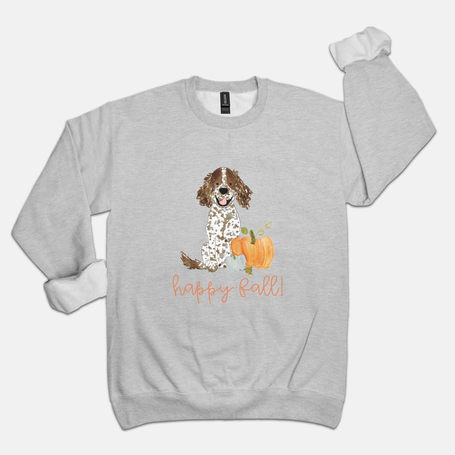 Fall Pumpkin Brown Parti Spaniel Gildan Sweatshirt