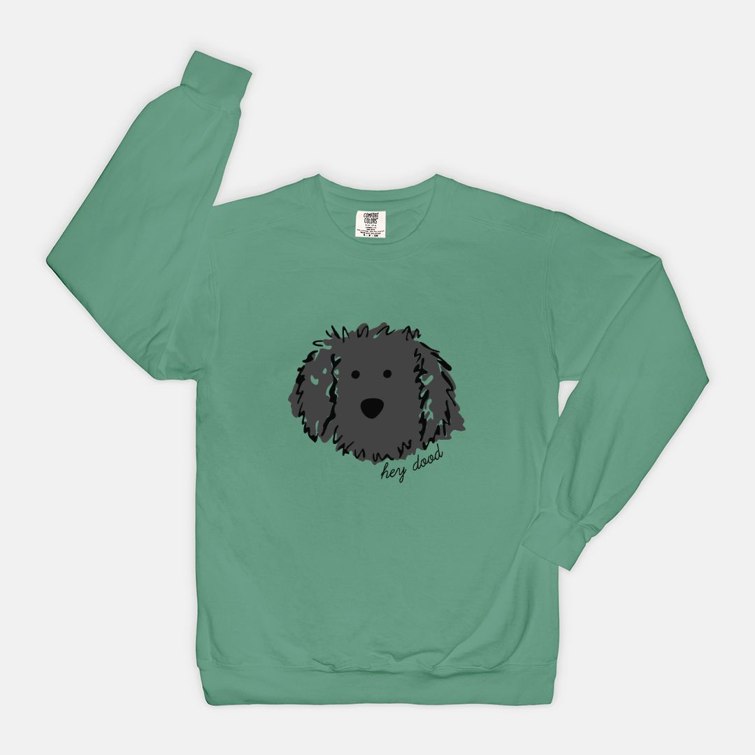 Hey Dood Black Doodle Comfort Color Sweatshirt