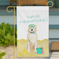 english cream golden retriever summer garden flag