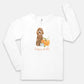 Fall Pumpkin Apricot Mini Doodle Bella Canvas Long Sleeve Tee