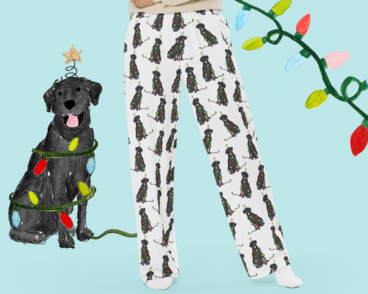 Festive Christmas Black Lab Pajama Pants