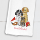 Sporty Football Mix and Match Pets Tea Towel