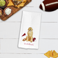Sporty Football Golden Retriever Tea Towel
