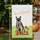 Sporty Football German Shepherd Garden Flag