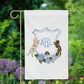 The Katherine Crest Mix and Match Pet Garden Flag | Custom Dog Garden Flag with Hydrangea Crest