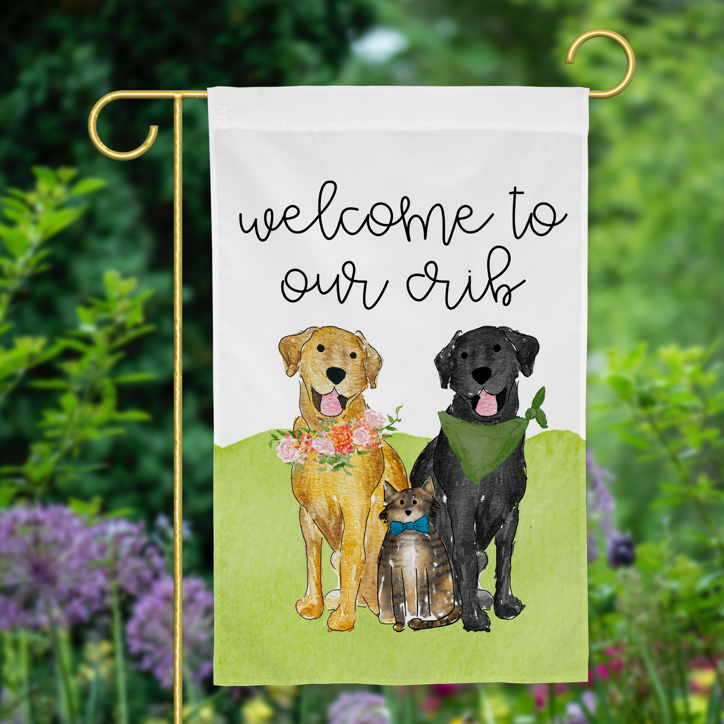 Welcome Mix and Match Pet Garden Flag