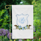 Personalized Watercolor Hydrangea German Shorthaired Pointer Crest Garden Flag