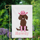 Howdy Cowgirl Brown Spaniel Garden Flag