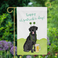 Lucky St. Patrick's Day Black Lab Garden Flag