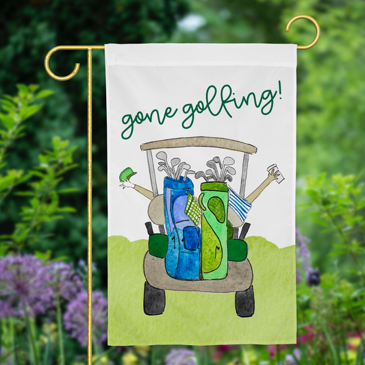 Gone Golfing Garden Flag