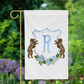 Personalized Watercolor Hydrangea Spaniel Crest Garden Flag