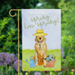 Spring Flower Golden Retriever Garden Flag