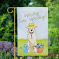 Spring Flower Golden Retriever Garden Flag