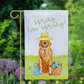 Spring Flower Golden Retriever Garden Flag