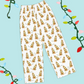 Golden Retriever Christmas pajamas with watercolor dog pattern and Christmas lights