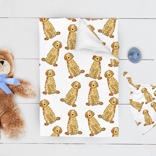 golden doodle baby blanket, labradoodle baby swaddle goldendoodle baby blanket golden doodle nursery